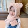 Thickening Kids Scarf Hat Integrated Warm Ear Protection Cap Cute Baby Winter Hat  Children