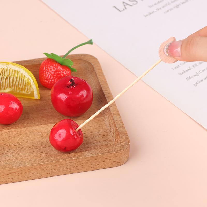 100Pcs Easter Disposable Bamboo Skewers Rabbit Eggs Food Picks Fruit Fork Sandwich Buffet Stick Easter Decoration 2024 Birthday