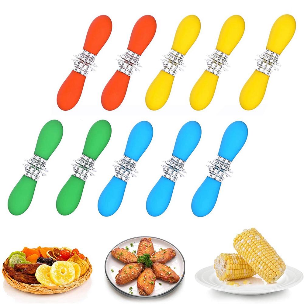 Home for Camping Picnic Cooking BBQ Supplies BBQ Prong Set Corn Skewer Fruit Forks Corn Holder