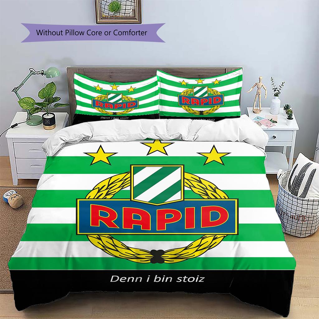 Rapid Wien Комплект постельного белья с рисунком Одеяло Декор для дома Подарок (1 пододеяльник + 2 наволочки без наполнителя)