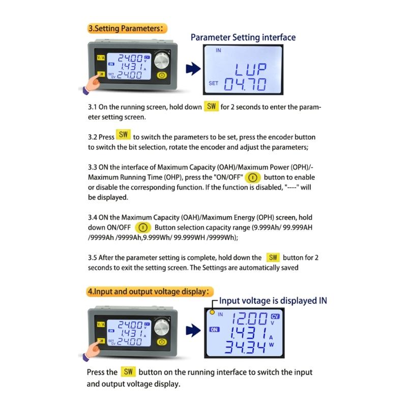 SK80H DC-DC Понижающе-повышающий преобразователь 5А 80Вт Входное питание DC6-36В Модуль регулируемого стабилизированного источника питания для лаборатории