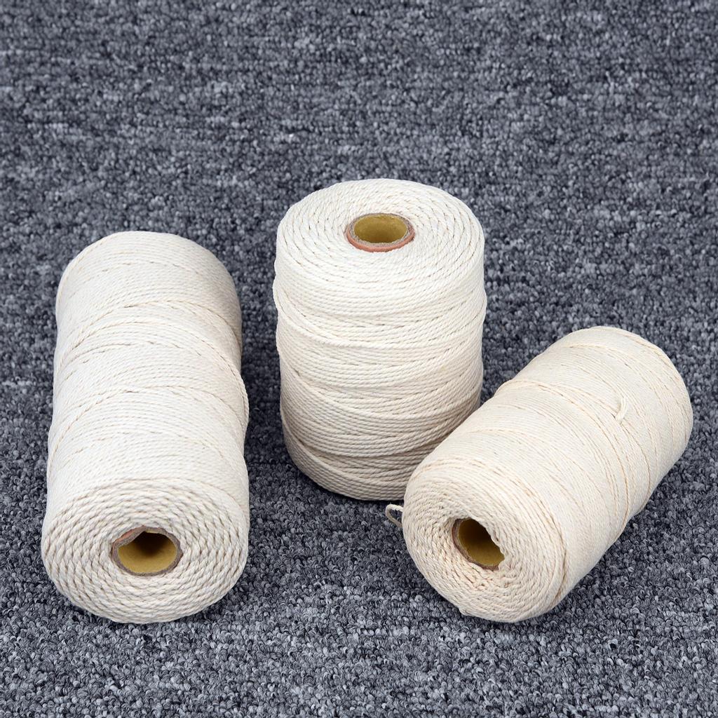 1-3mm Natural Craft Macramé Cotton String Artisan Thread Twisted Cord Beige
