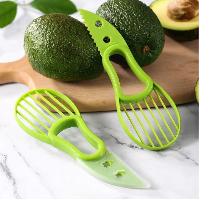 3-in-1 Avocado Slicer Shea Corer Butter Fruit Peeler Cutter Pulp Separator Plastic Knife Kitchen Vegetable Tools