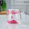 Кружка для молока Кружка с двойными стенками Кружка с двойной изоляцией Чашка из прозрачного стекла Чашка для сока Чашка из стекла с сухоцветами Бытовая