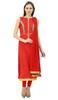 Women'S Custom Stitched Red Cotton Straight Salwar Kameez With Dupatta