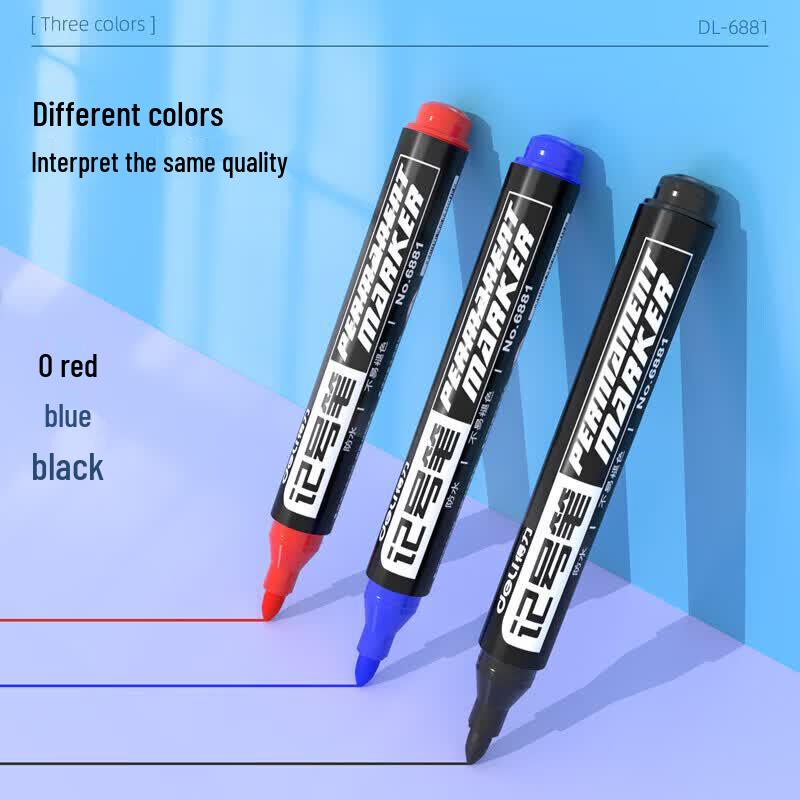 Deli 6881 Black Thick-Tip Logistics Marker Pen