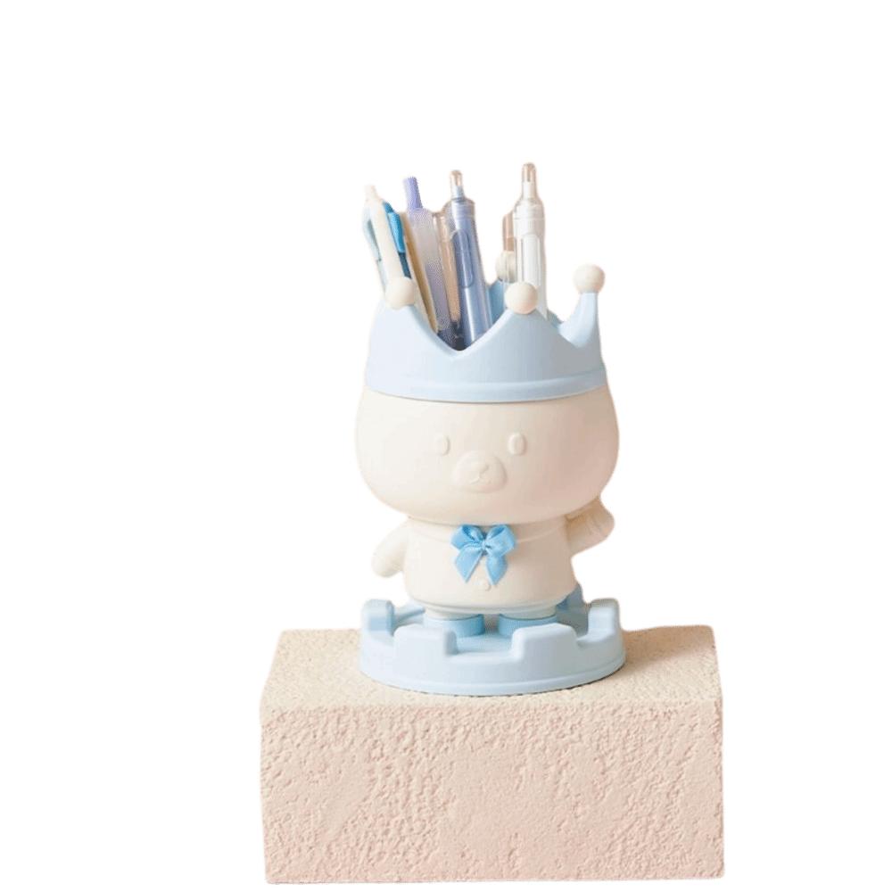 Multi-functional Crown Pen Holder Cartoon Design Stationery Storage Box Pen Holder Living Room