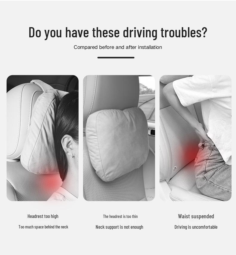 BYD Xia Beige Lumbar Support and Neck Pillow Set for Cars