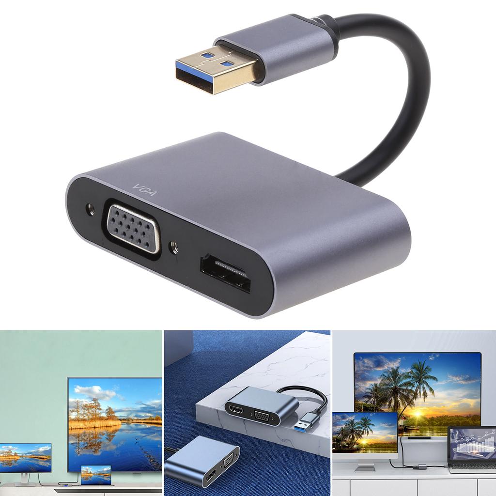 Видео Аудио USB3.0 в VGA HDMI-совместимый преобразователь 1080P для компьютера, проектора, телевизора, монитора, расширяющего экран, кабель VGA