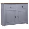 VidaXL Buffet Grey 93x40x80 Cm Solid Pine Panama Range 282698