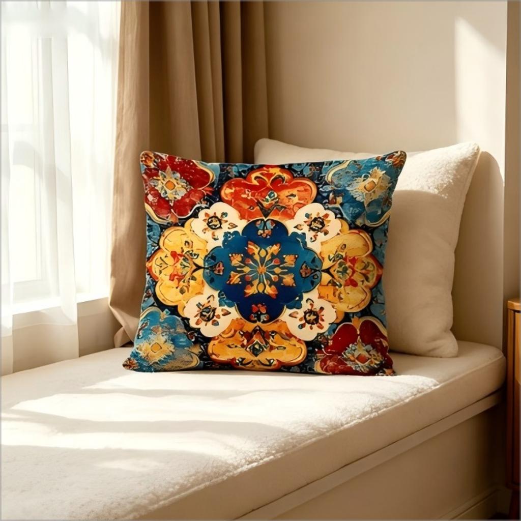 Vintage Boho Mandala Pillow Cover Ethnic Turkish Kilim Print Cushion Case For Sofa Couch Bohemian Moroccan Home Decor Boho