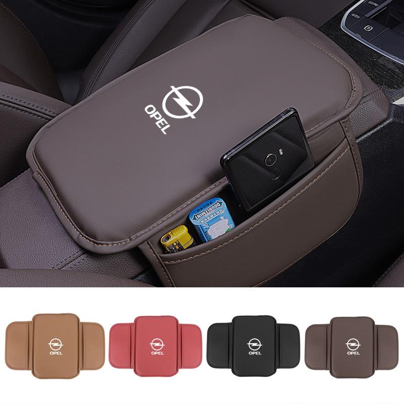 Leather Car Armrest Box Mats Auto Center Console Cover For Opel Corsa D Astra G H J K F Mokka C Zafira B Antara Corsa Accessorie FB3