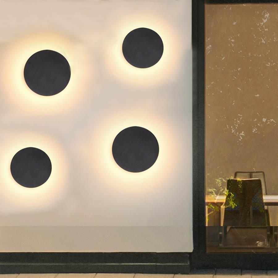 IP65 Waterproof Round LED Wall Light Outdoor Garden Balcony Porch Front Door Wall Lamp Fixture Corridor Aisle Stairs Sconces