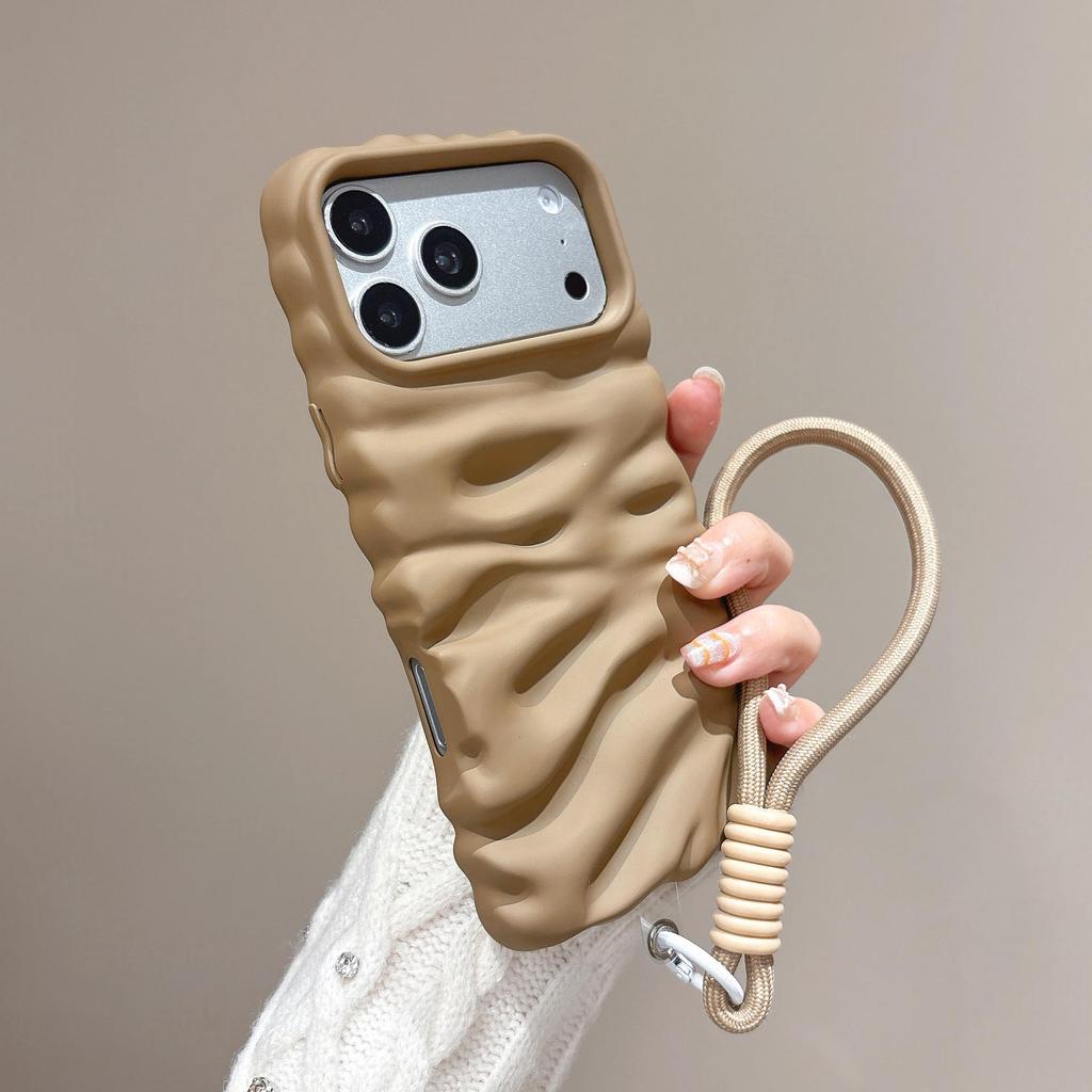 Текстурированный силиконовый чехол для телефона для моделей iPhone 16 Pro Max и Apple 14/13 с ремешком