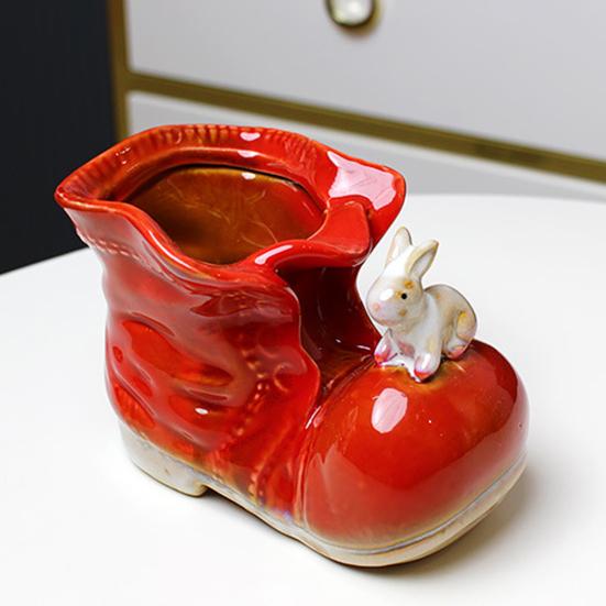 Ceramic Bird Boot Planter Pot Pen Holder Colorful Shoes Flowerpot Succulents Herb Plants Container Home Balcony Garden Decoration