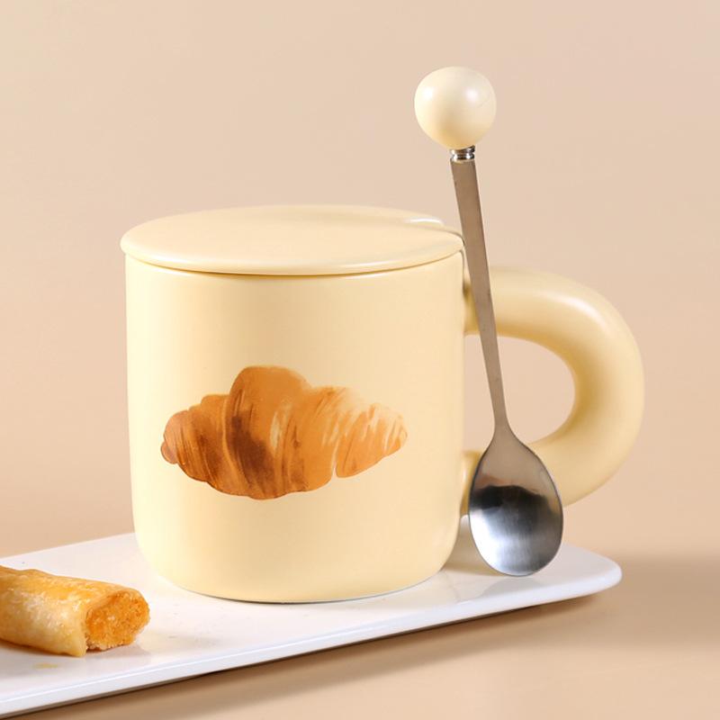 Керамическая Кружка для Хлеба Милая Чашка для Молока Чашка для Молока Общежитие Чашка для Питьевой Воды Кружка Высокий Внешний Вид