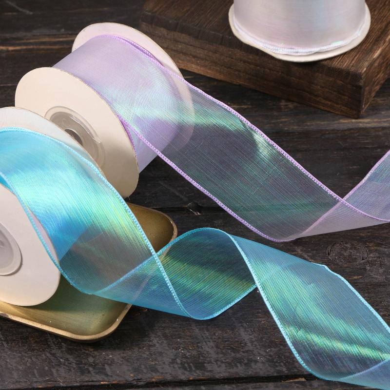 9M 4CM Fishtail Yarn Ribbon For DIY Bow Hair Ornament Bouquet Gift Wrapping Material Wave Silk Ribbons Party Decor