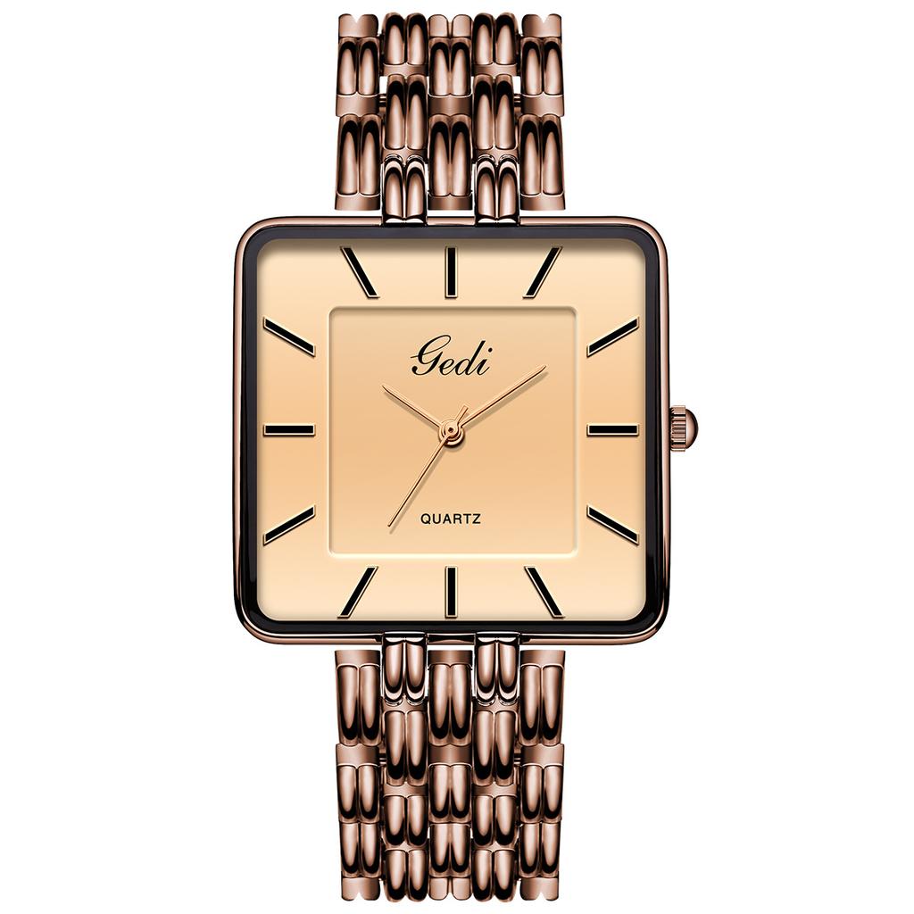 Мужские часы Бизнес Простые Квадратные Парные часы Водонепроницаемые Нержавеющая сталь Премиум Ультратонкие Женские Модные Кварцевые Наручные часы