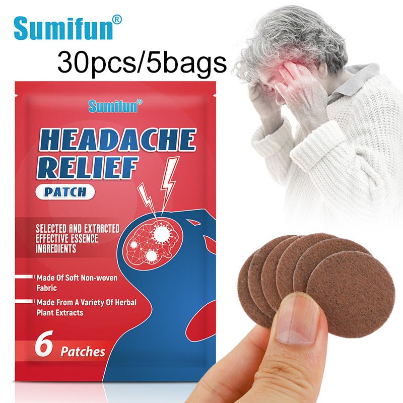 Sumifun Пластырь для облегчения головной боли, головная боль, мигрень, пластырь, китайские травяные наклейки для снятия стресса