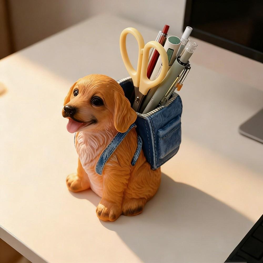 Cartoon Small Dog Pen Holder Multi Functional Makeup Brush Holder Home