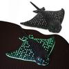 Aquatic Animal Model 3D Printed Luminous Manta Ray Toy Realistic Stingray Bioluminescent Room Ornament