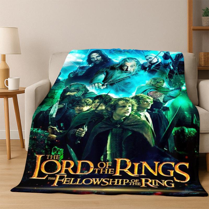 Movie L-Lord of The Rings H-Hobbit Flannel Blanket Soft Warm Blanket Throw Blanket for Bedroom Living Room Bed Picnic Gift Kid
