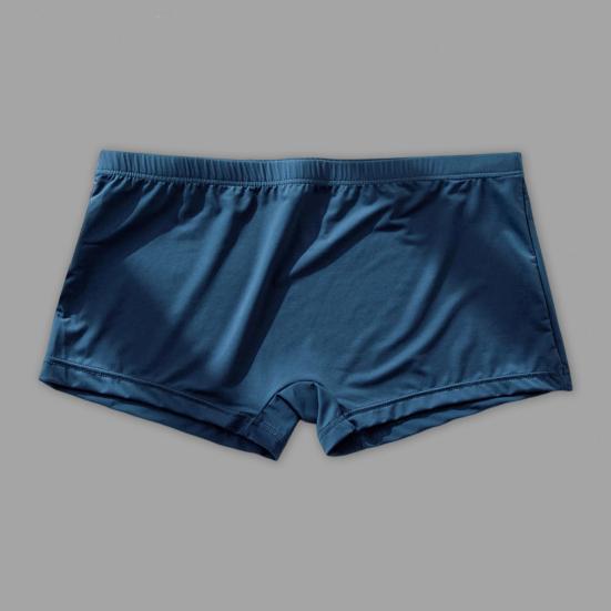 Мужские трусы-боксеры из ледяного шелка с низкой посадкой и эластичным поясом, гладкие шорты, нижнее белье, однотонные U-выпуклые ультратонкие трусики