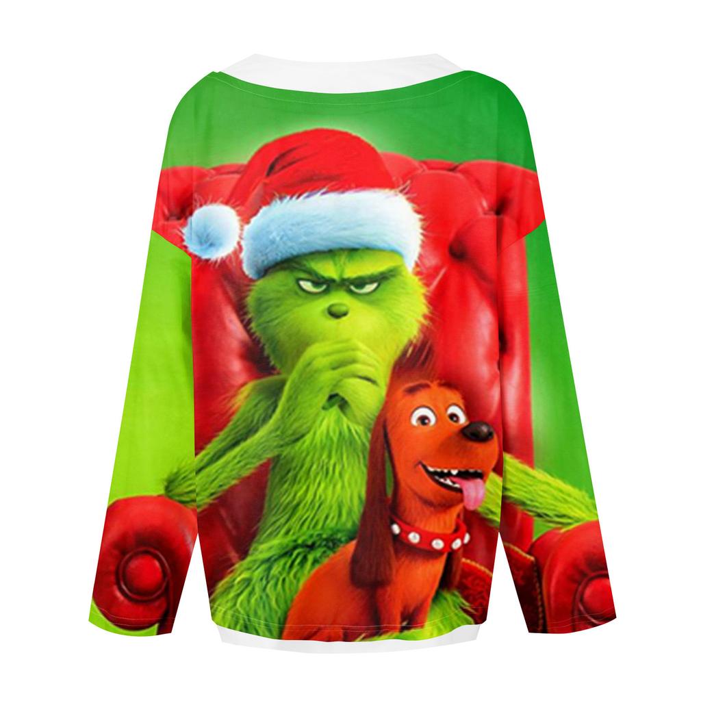 Женская повседневная модная винтажная толстовка с длинным рукавом и круглым вырезом с принтом, многослойный пуловер, топ