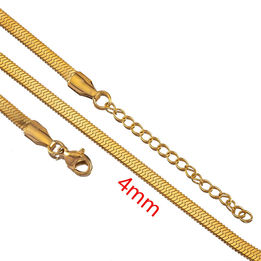 5pcs Stainless Steel Snake Chain Necklace Box Chain with Clasp Extended Chains DIY Men Jewelry Making Findings Accessor No Fade