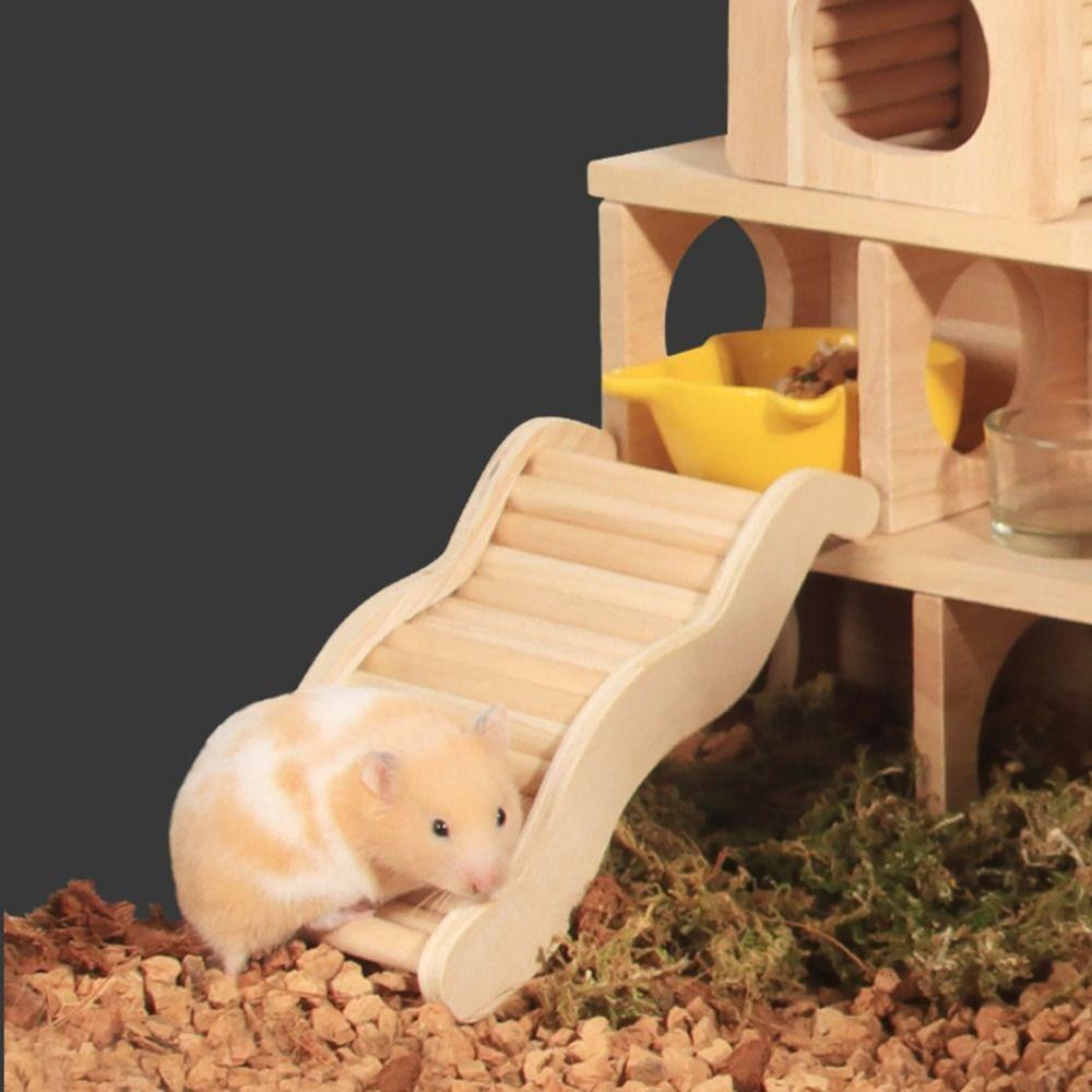 Multifunctional Animal Stairs Toy Wooden Ramp Bridge Hamster Climbing Ladder Squirrel