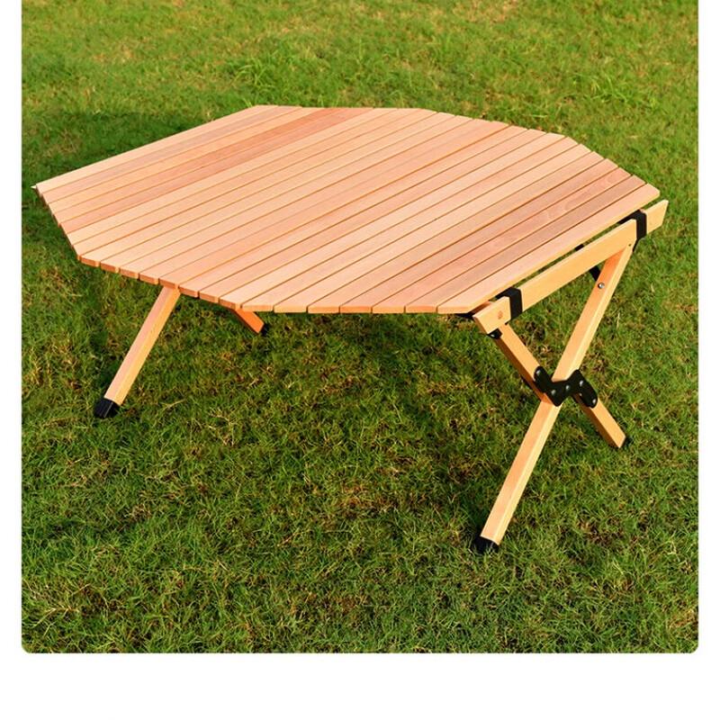 JunKaiWei Portable Octagonal Beech Wood Camping Table