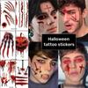 Bloody Scars Halloween Temporary Tattoos Face Patch Halloween Body Art Stickers  Children