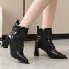 Серпантинные высокие каблуки женские ботильоны сексуальные туфли с острым носком элегантные офисные туфли 2025 тренд повседневная обувь челси ботинки женские