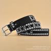 Unisex Punk Rock Pyramid Rivet Belt with Metal Eyelets for Jeans