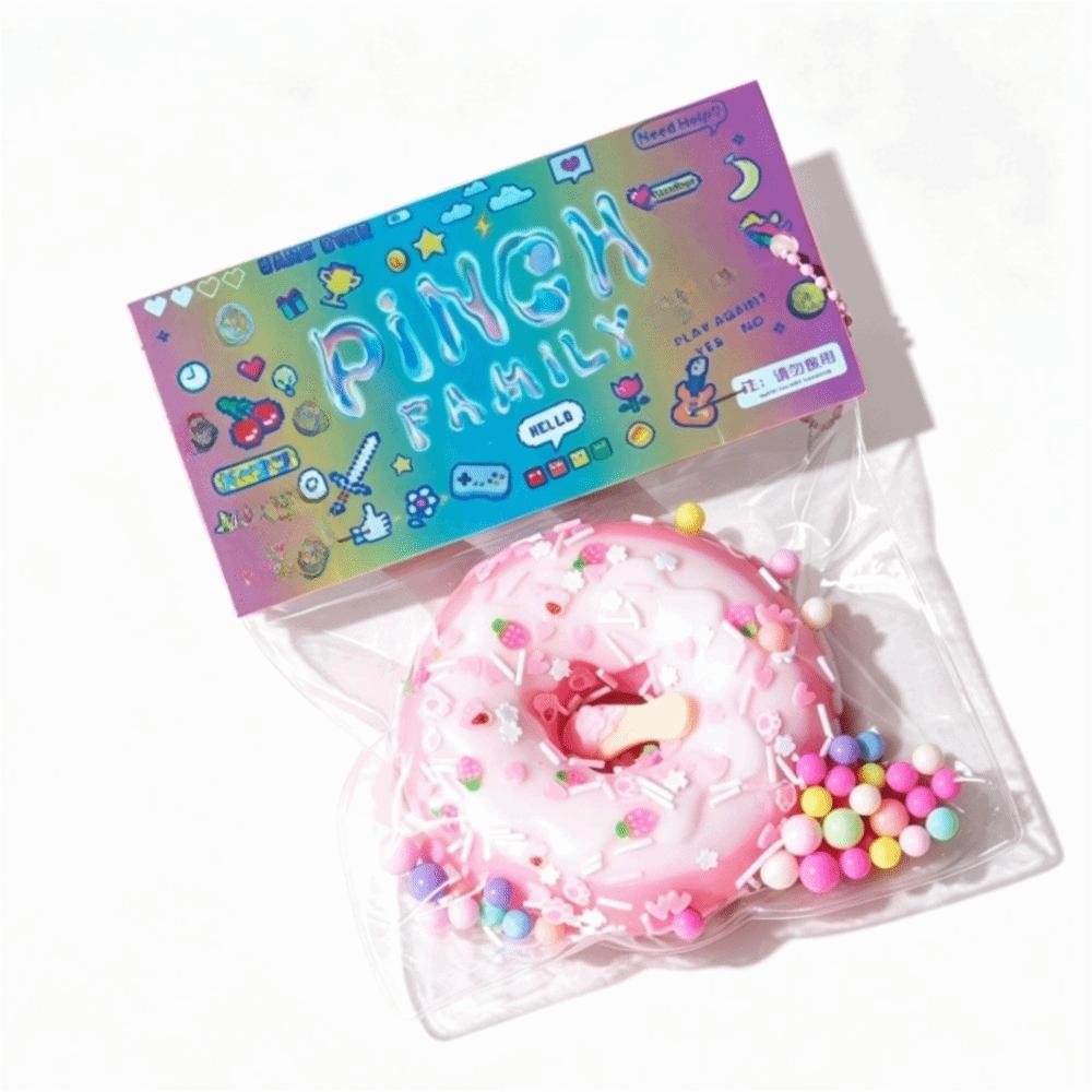 Slow Rebound Cake Squeeze Toys Soft Sticky Doughnut Squishy Toy Doughnut Fidget Toy Desktop