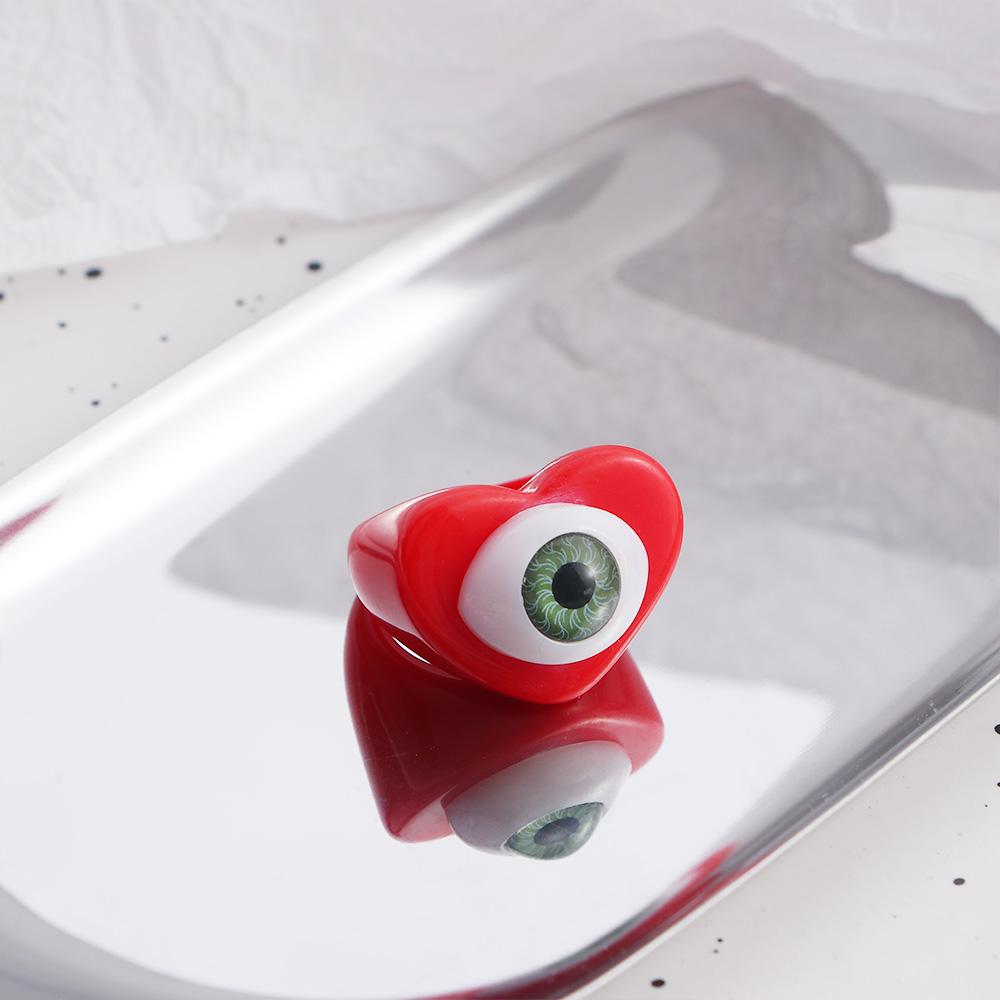 Креативный холодный стиль конфетный цвет панк готический стиль ювелирные изделия подарки кольцо демон глаз палец кольцо из смолы