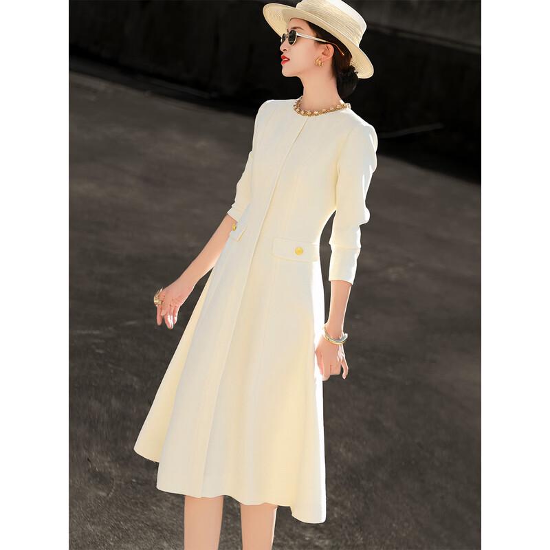 Lan Se Er 2026 Spring Elegant Beaded A-Line Midi Dress