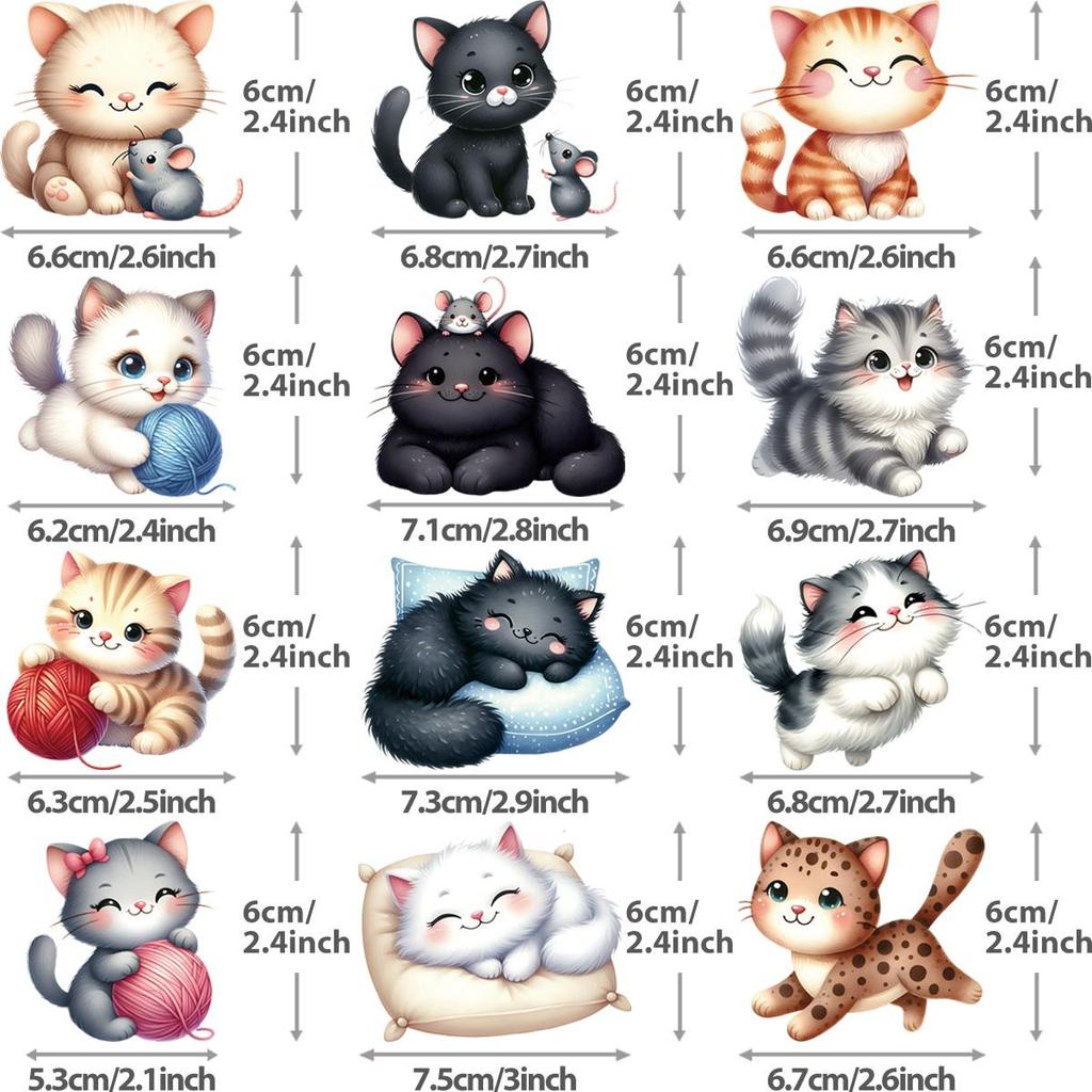 Различные нашивки с кошками на одежде Печать на футболках Кепках Платьях Термонаклейки для одежды Толстовки своими руками Термонашивки на футболках