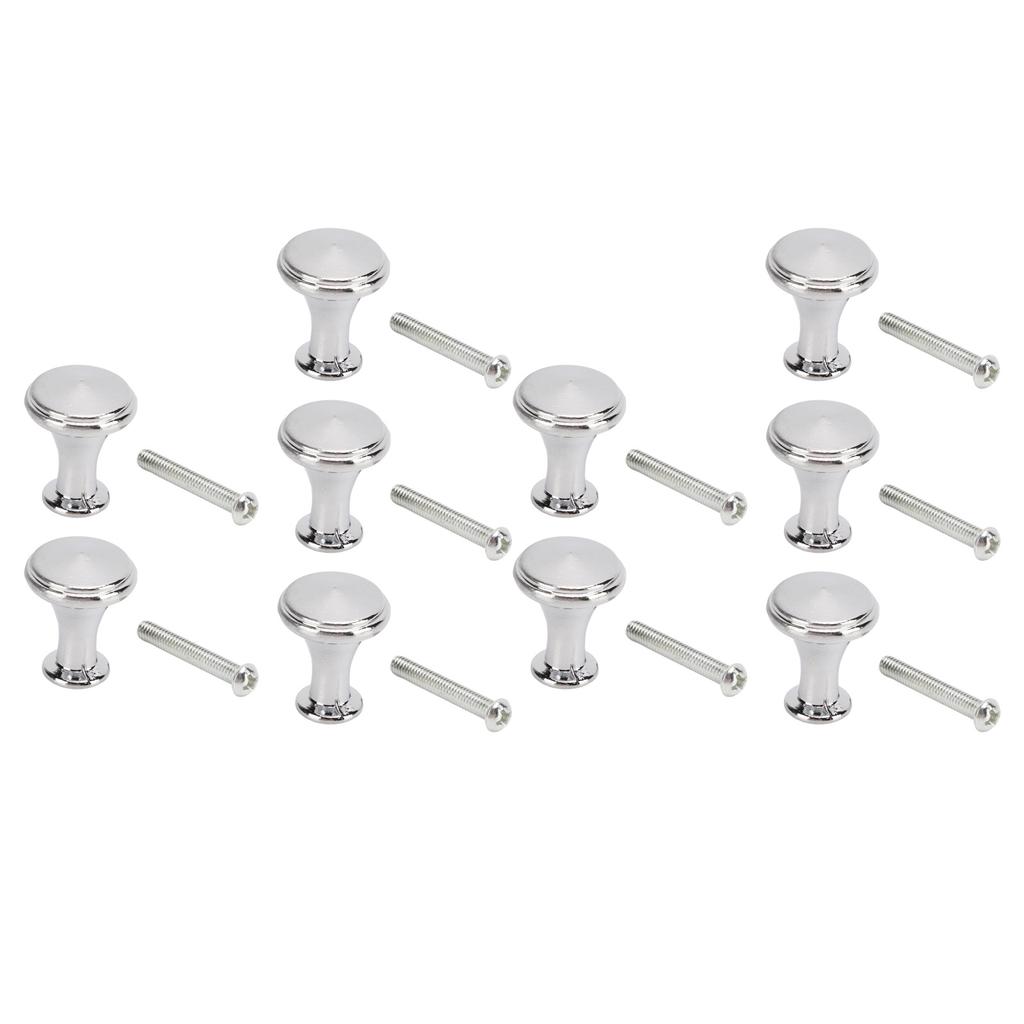 10 наборов ручек с одним отверстием 20x25 мм Замена Одиночное отверстие Ящик Шкаф Круглая ручка Декорация Серебристый Белый