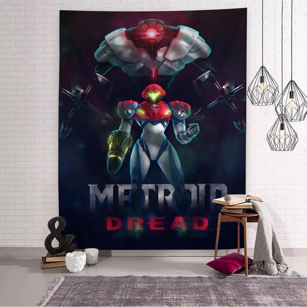 Аниме-гобелен в стиле Metroid, подвесной, Таро, Хиппи, настенные ковры, Декор для общежития, дома