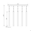 5x10W G9 Gold IP20 трубчатый подвес