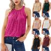 2024 Summer Sequin Halter Vest: Women's Sexy Solid Color Micro-Elastic Camisole
