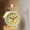 Double Sided Wall Clock Retro Garden Decoration New Outside Train Station