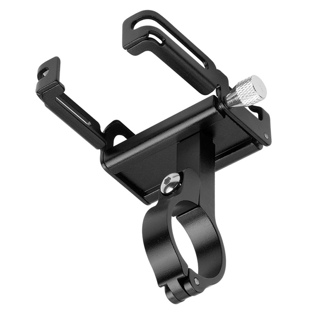 Aluminum Alloy Bike Phone Holder Universal Bike Phone Mount Motorcycle Phone Holder with Silicone Buckle Fastener Black