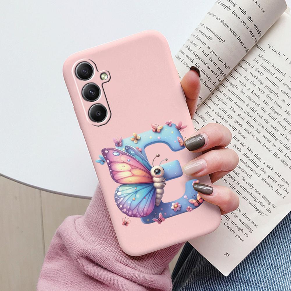 Phone Case For Samsung Galaxy A15 A25 A35 A55 A13 Colorful Letter Love Flower Butterfly Women INS Shell Fundas Bumper Soft Cover