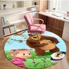 Masha and The Bear Print Round Rug, Washable Floor Carpet, For Entryway Dorm Laundry Room Office Study, Home Decor Birthday Christmas Gift