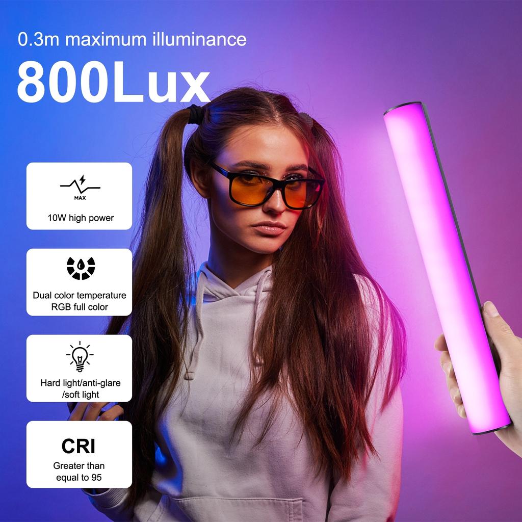 PULUZ PU4139 32cm/12.6in Portable RGB Light Stick Magnetic LED Tube Light Wand 10W Photography Fill