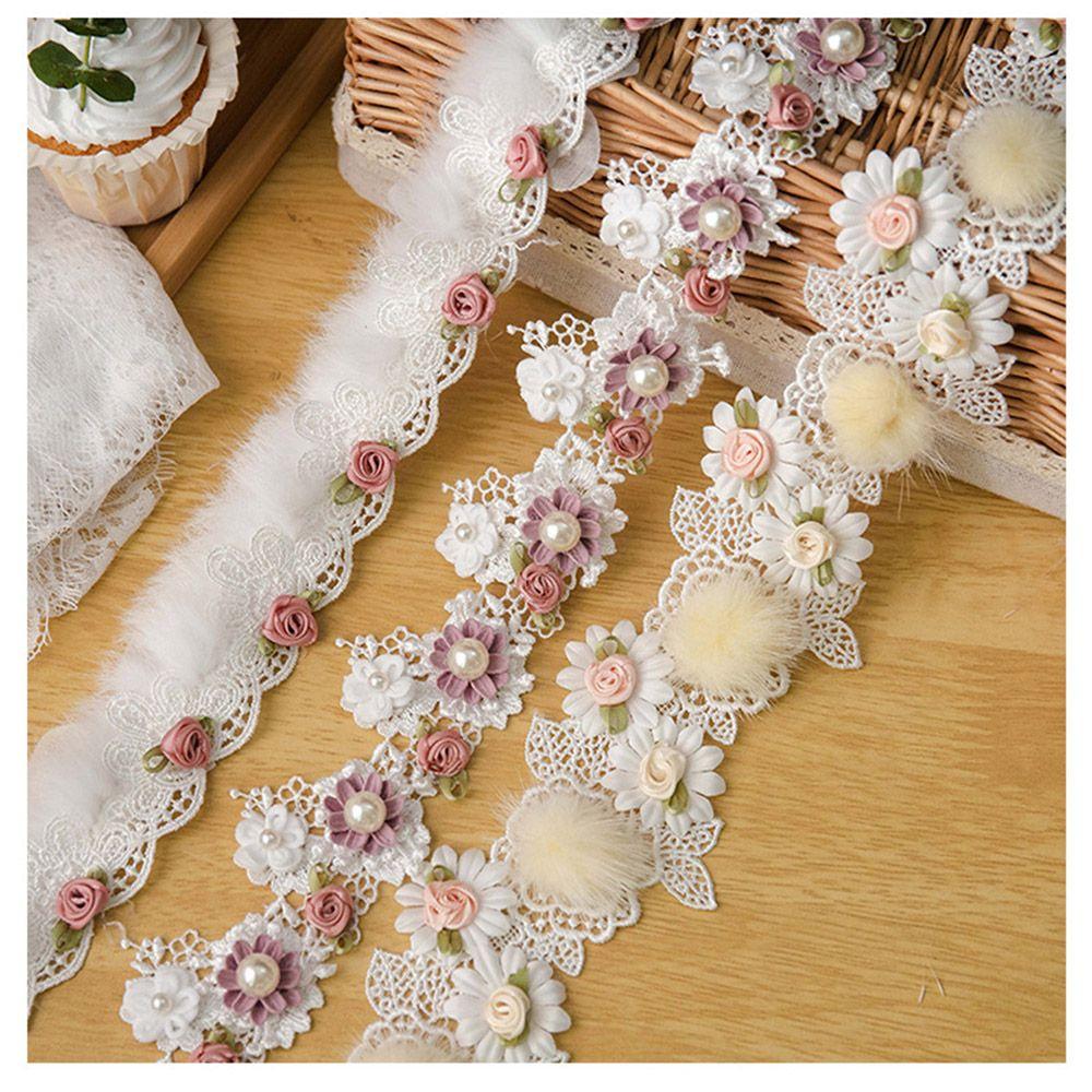 Fashion Cloth Decor Flower Embroidery DIY Craft Sewing Material Fabric Accessories Lace Ribbon
