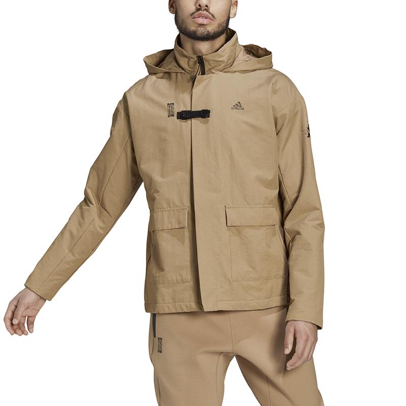 Adidas Warm Casual Sports Hooded Jacket Men Jackets Cardboard-Yellow GU1748