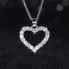 New Bling Bling Princess Heart Pendant Necklace Silver Color Romantic Wedding Engagement Necklaces Trendy Jewelry for Women